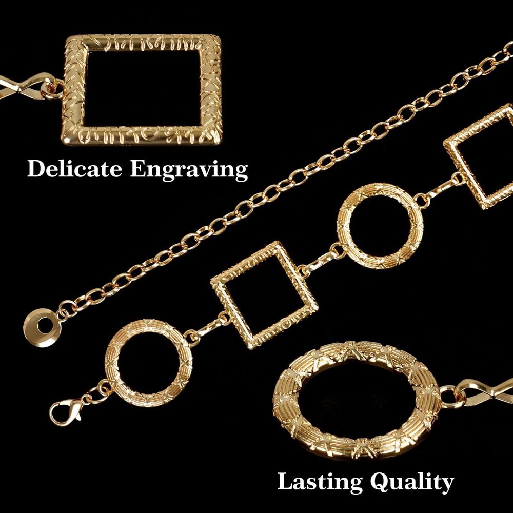 1741 Gold Chain Belts For Women, Adjustable Western Concho Waist Chain, - Picture 5 of 7